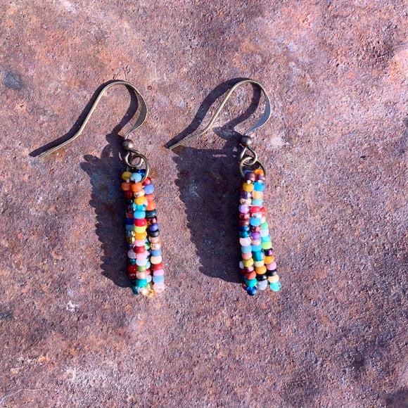 Upcycled Small New River Earrings (Antique Gold)