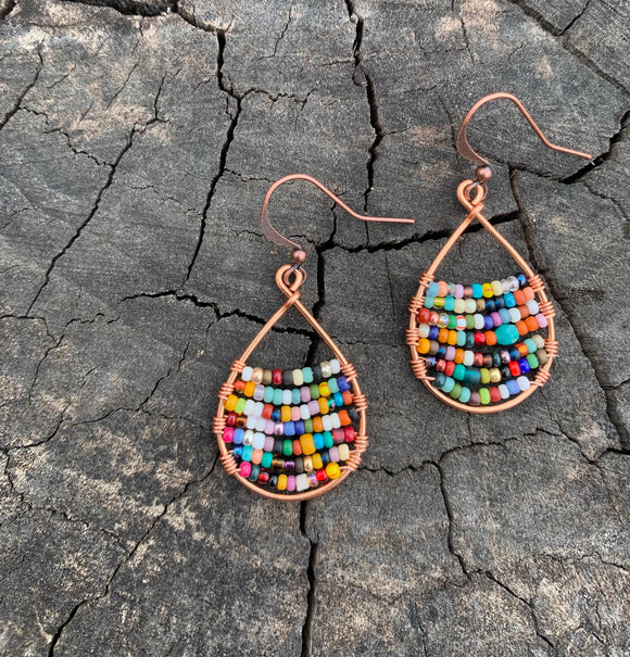 Upcycled Rain Drop Earrings (Copper)